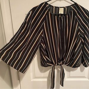 Striped satin top